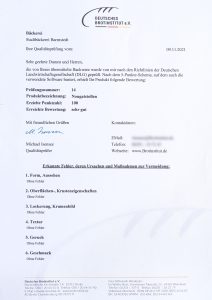 Qualitätsprüfung Nougatstollen