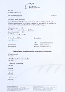 Qualitätsprüfung Steinmetz-Dinkelbrot 2023